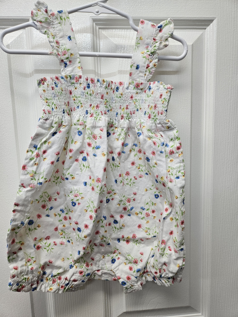 Little Me White Floral Bubble Romper 24m EUC